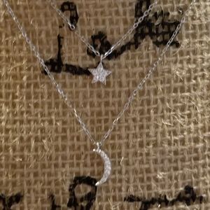 .925 CRESCENT MOON/STAR NECKLACE